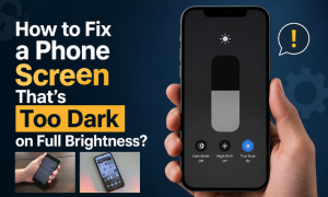 phone screen too dark on full brightness